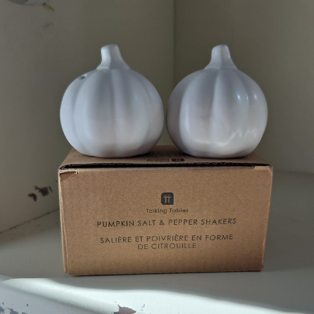 White Pumpkin Salt & Pepper Shakers